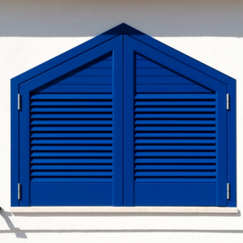 Finestra fuori standard con ral personalizzato Finestra irregolare blu a Siracusa