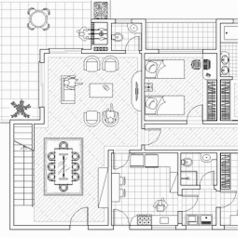 Piantina per ristrutturazione Piantina per casa ristrutturata disegnata da architetto